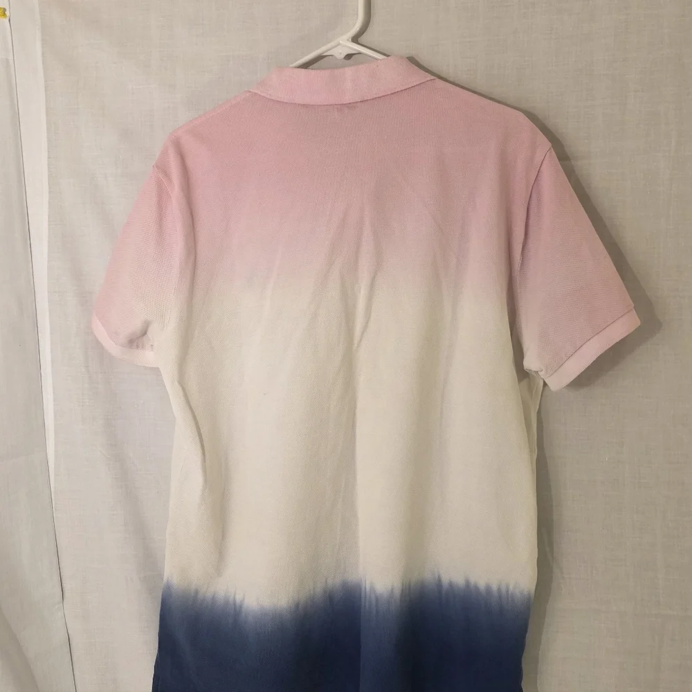 Ralph Lauren Polo in Pink, Blue, White Ombre Sz Large, Custom Slim Fit